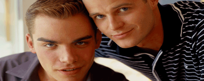 A young adult male couple
