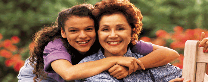 A teenage girl and her grandmother
