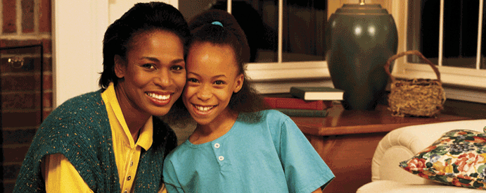 A young girl and her mother