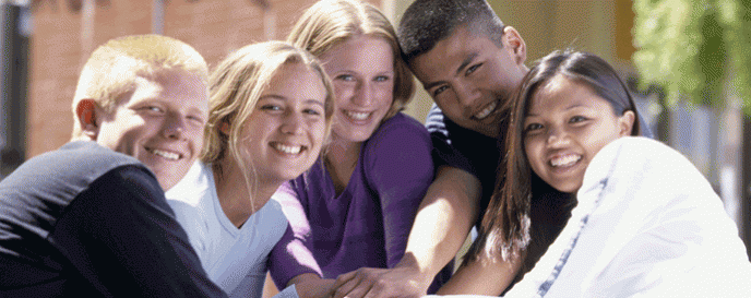 A group of high school students
