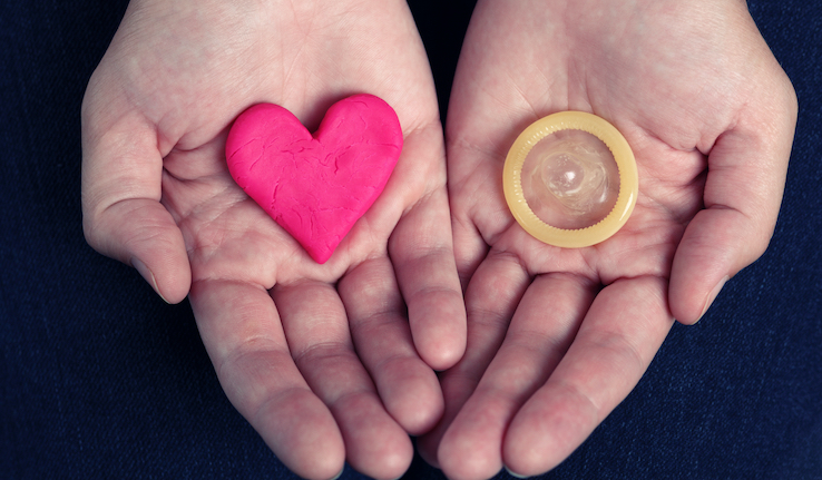 A heart and a condom