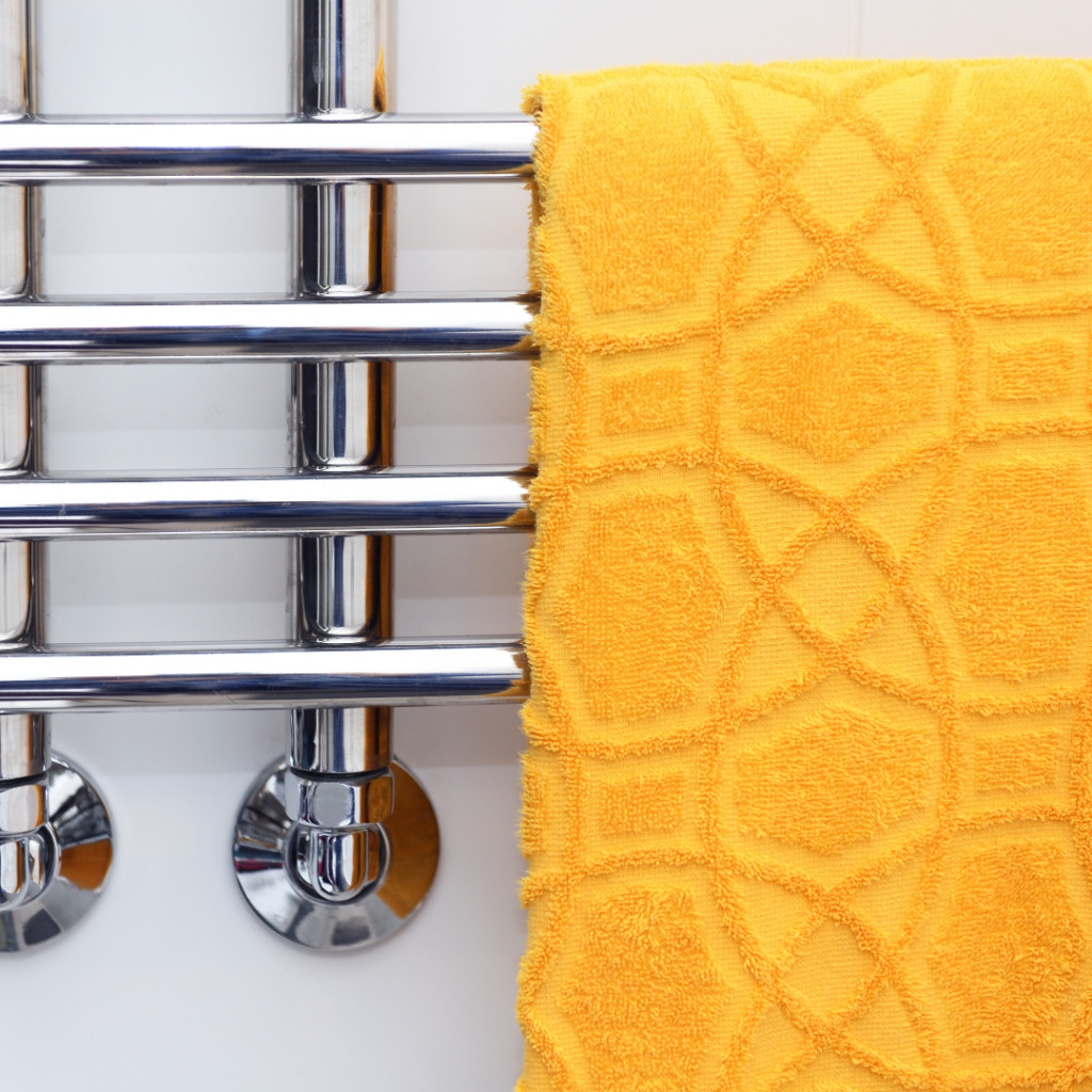 Towel hanging on a rack