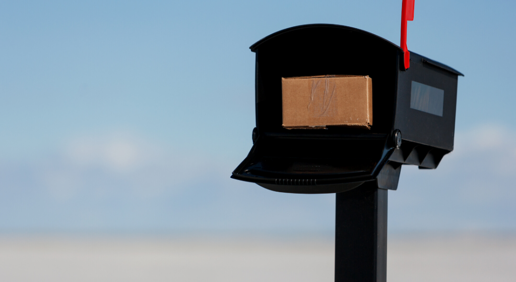 A package in a mailbox