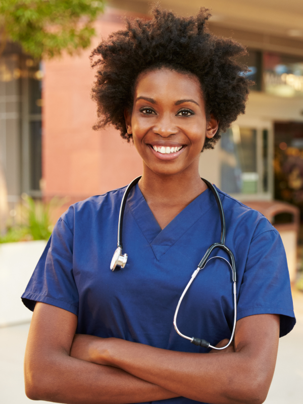 A doctor with her arms folded